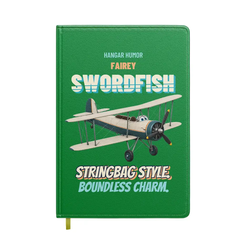 Fairey Swordfish Mk I - Stringbag style. Boundless charm. design on green notebook