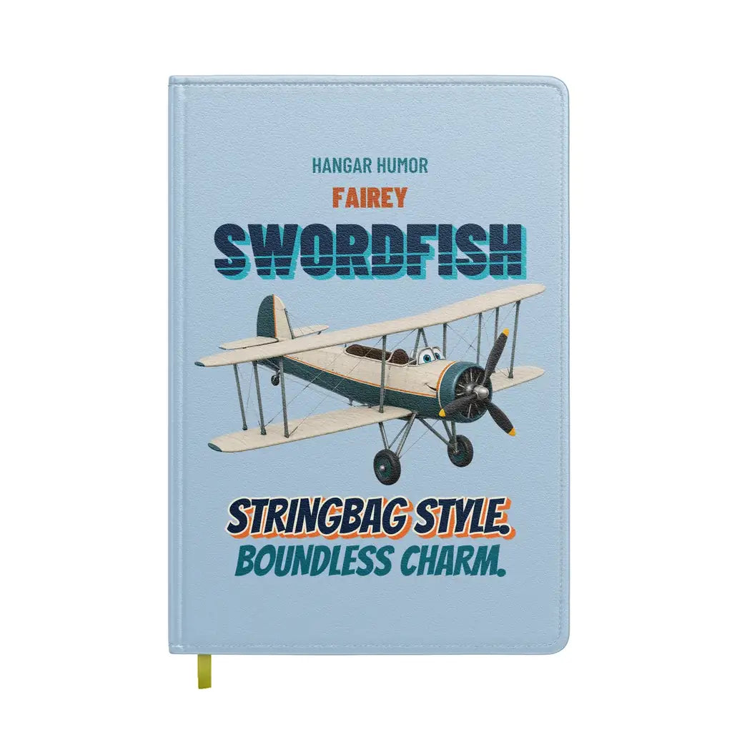 Fairey Swordfish Mk I - Stringbag style. Boundless charm. design on light blue notebook