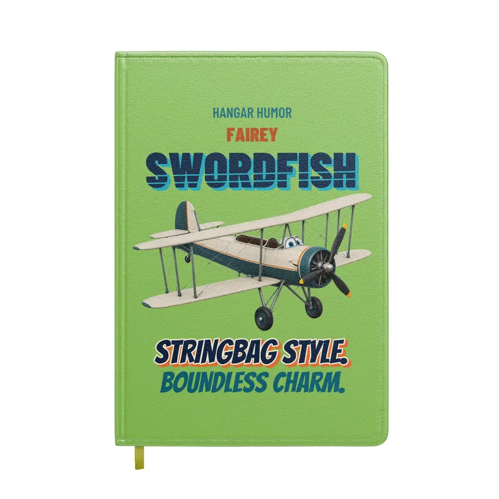 Fairey Swordfish Mk I - Stringbag style. Boundless charm. design on light green notebook