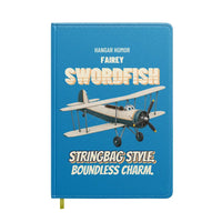 Thumbnail for Fairey Swordfish Mk I - Stringbag style. Boundless charm. design on turquoise notebook