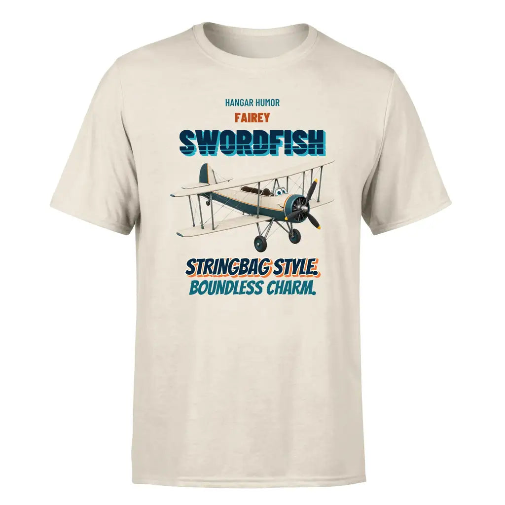 Fairey Swordfish Mk I - Stringbag style. Boundless charm. - Premium T-Shirt design on beige premium t shirt