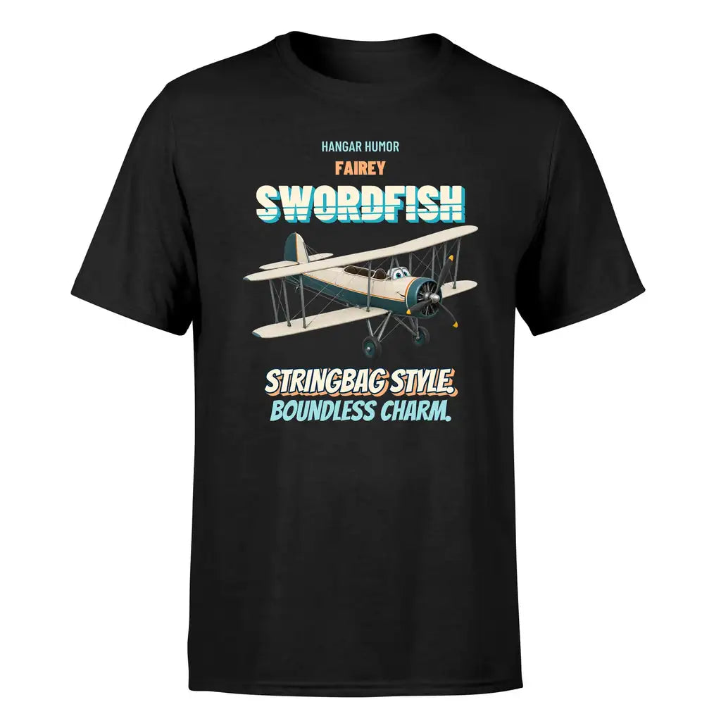 Fairey Swordfish Mk I - Stringbag style. Boundless charm. - Premium T-Shirt design on black premium t shirt