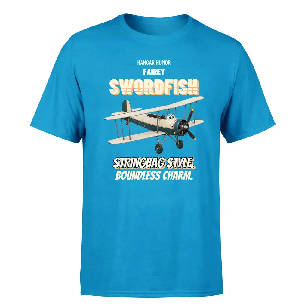 Fairey Swordfish Mk I - Stringbag style. Boundless charm. - Premium T-Shirt design on turquoise premium t shirt