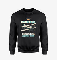 Thumbnail for Fairey Swordfish Mk I - Stringbag style. Boundless charm. design on black sweatshirt