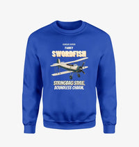 Thumbnail for Fairey Swordfish Mk I - Stringbag style. Boundless charm. design on blue sweatshirt