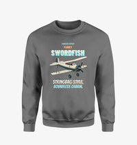 Thumbnail for Fairey Swordfish Mk I - Stringbag style. Boundless charm. design on gray sweatshirt