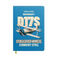 Thumbnail for Beechcraft D17S Staggerwing - Staggered wings. Standout style. design on turquoise notebook