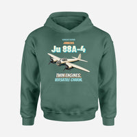 Thumbnail for Junkers Ju 88A-4 - Twin engines. Versatile charm. design on green hoodie single side
