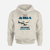 Thumbnail for Junkers Ju 88A-4 - Twin engines. Versatile charm. design on khaki hoodie single side
