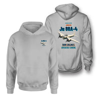 Thumbnail for Junkers Ju 88A-4 - Twin engines. Versatile charm. - Double-Side Hoodie design on light gray double side hoodie