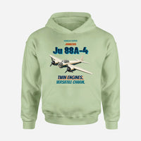 Thumbnail for Junkers Ju 88A-4 - Twin engines. Versatile charm. design on light green hoodie single side
