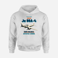 Thumbnail for Junkers Ju 88A-4 - Twin engines. Versatile charm. design on white hoodie single side