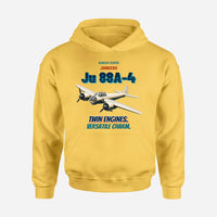 Thumbnail for Junkers Ju 88A-4 - Twin engines. Versatile charm. design on yellow hoodie single side