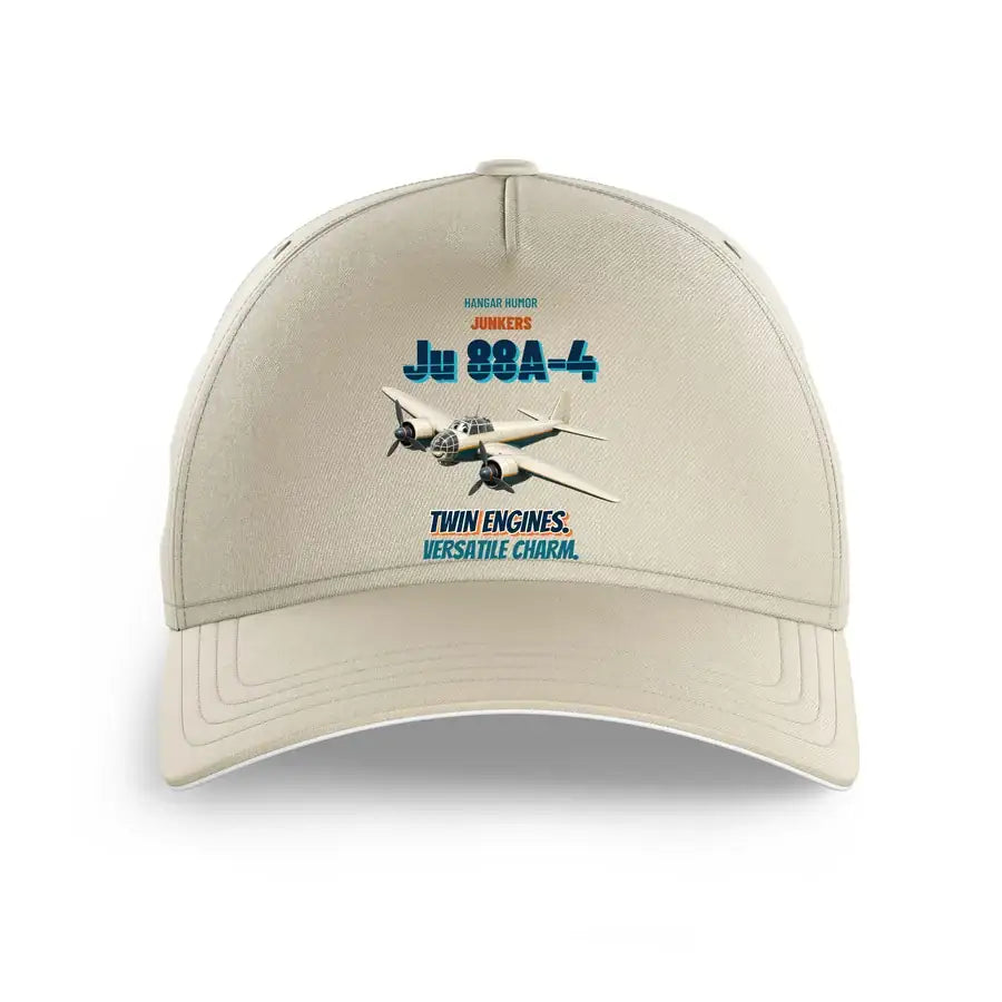 Junkers Ju 88A-4 - Twin engines. Versatile charm. design on beige printed hat