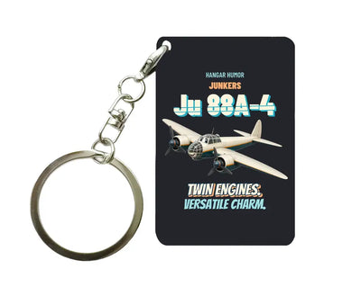 Junkers Ju 88A-4 - Twin engines. Versatile charm. design on black key chain