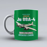 Thumbnail for Junkers Ju 88A-4 - Twin engines. Versatile charm. design on green ceramic mug
