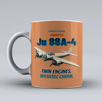 Thumbnail for Junkers Ju 88A-4 - Twin engines. Versatile charm. design on orange ceramic mug
