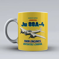 Thumbnail for Junkers Ju 88A-4 - Twin engines. Versatile charm. design on yellow ceramic mug
