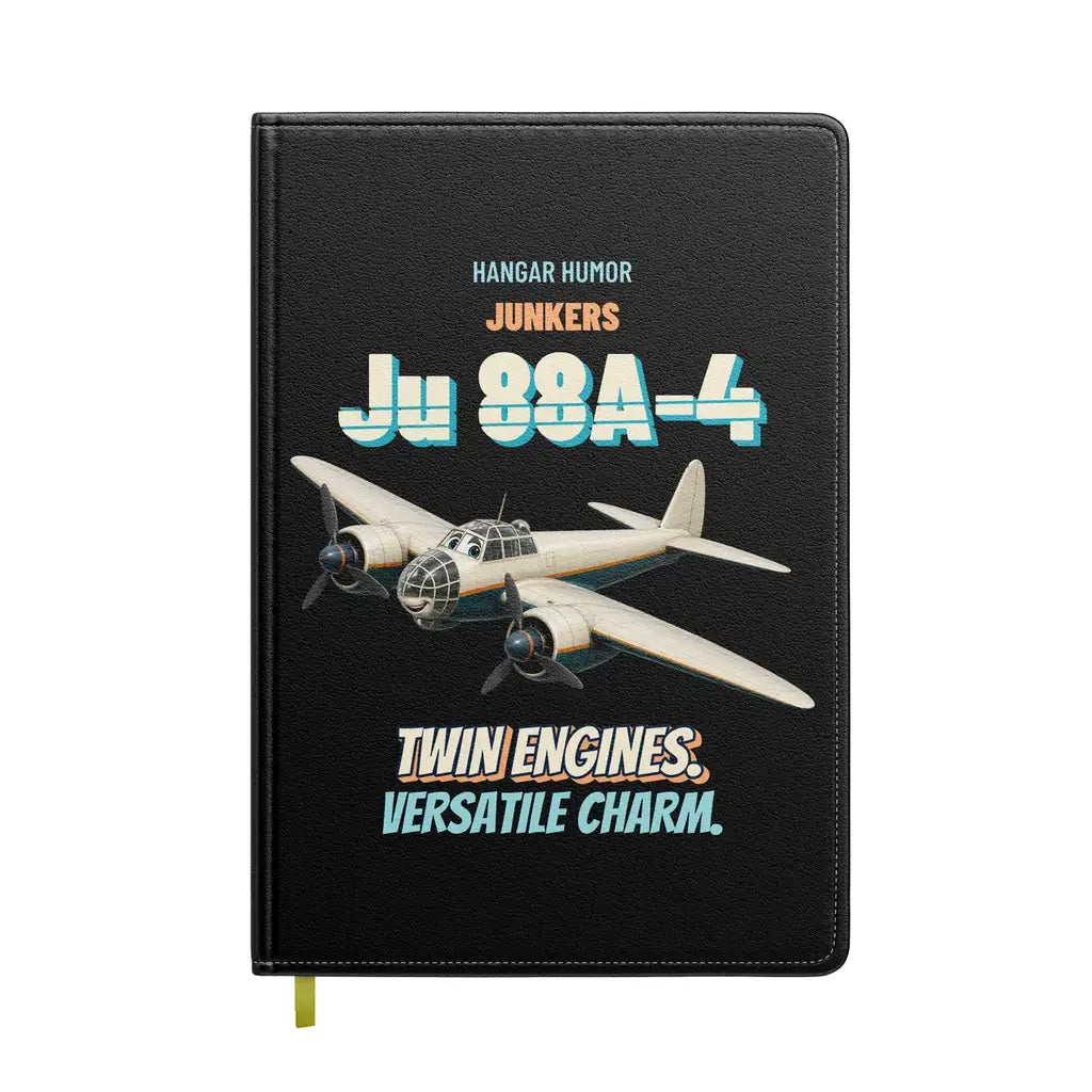Junkers Ju 88A-4 - Twin engines. Versatile charm. design on black notebook