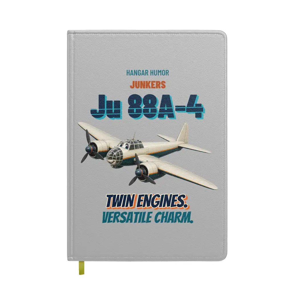 Junkers Ju 88A-4 - Twin engines. Versatile charm. design on light gray notebook