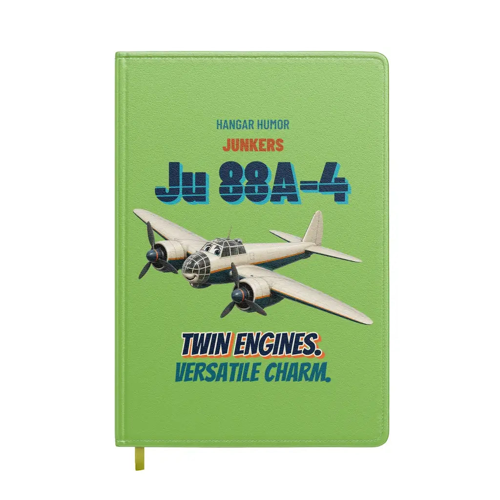 Junkers Ju 88A-4 - Twin engines. Versatile charm. design on light green notebook