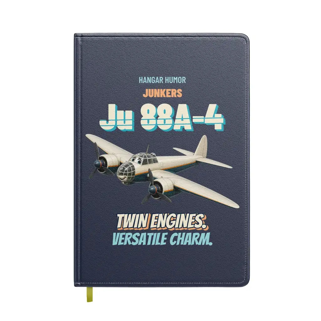 Junkers Ju 88A-4 - Twin engines. Versatile charm. design on navy blue notebook