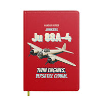 Thumbnail for Junkers Ju 88A-4 - Twin engines. Versatile charm. design on red notebook