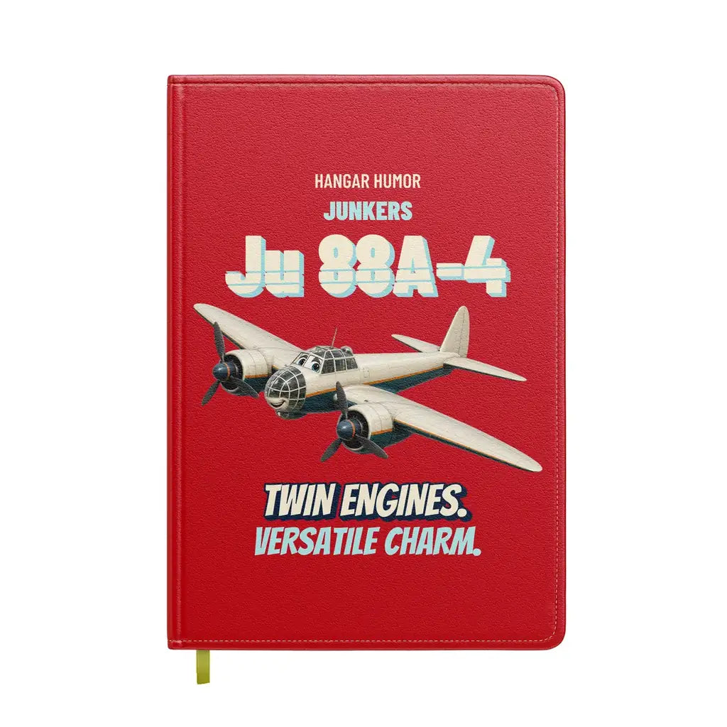 Junkers Ju 88A-4 - Twin engines. Versatile charm. design on red notebook