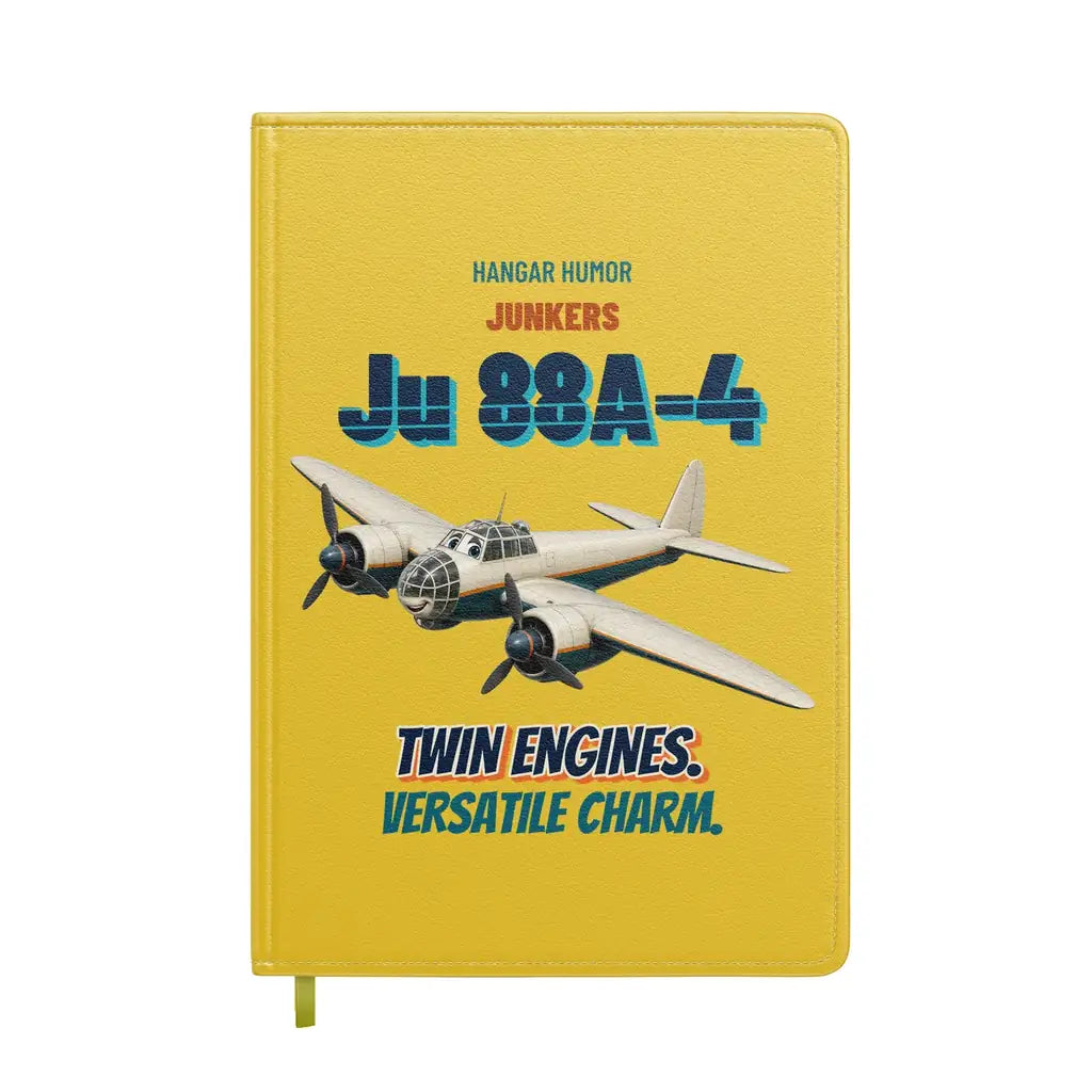 Junkers Ju 88A-4 - Twin engines. Versatile charm. design on yellow notebook