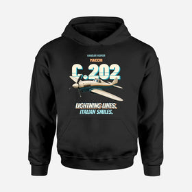 Single-Side Printing — Macchi C.202 Folgore - Lightning lines. Italian smiles. Hoodies