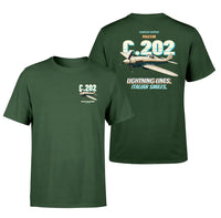 Thumbnail for Macchi C.202 Folgore - Lightning lines. Italian smiles. - Double-Side T-Shirt design on darkgreen double side t shirt