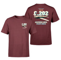 Thumbnail for Macchi C.202 Folgore - Lightning lines. Italian smiles. - Double-Side T-Shirt design on darkred double side t shirt