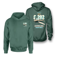 Thumbnail for Macchi C.202 Folgore - Lightning lines. Italian smiles. - Double-Side Hoodie design on green double side hoodie