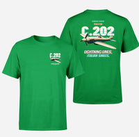 Thumbnail for Macchi C.202 Folgore - Lightning lines. Italian smiles. - Double-Side T-Shirt design on green double side t shirt