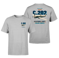 Thumbnail for Macchi C.202 Folgore - Lightning lines. Italian smiles. - Double-Side T-Shirt design on lightgray double side t shirt