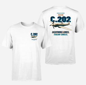 Double-Side Printing — Macchi C.202 Folgore - Lightning lines. Italian smiles. T-Shirts