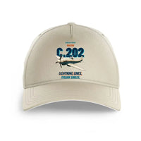 Thumbnail for Macchi C.202 Folgore - Lightning lines. Italian smiles. design on beige printed hat