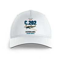 Thumbnail for Macchi C.202 Folgore - Lightning lines. Italian smiles. design on white printed hat