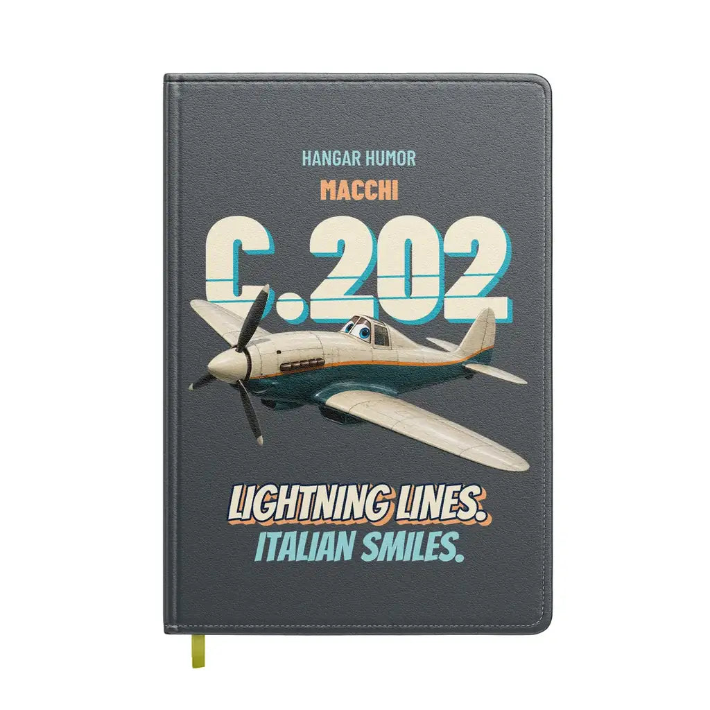Macchi C.202 Folgore - Lightning lines. Italian smiles. design on gray notebook