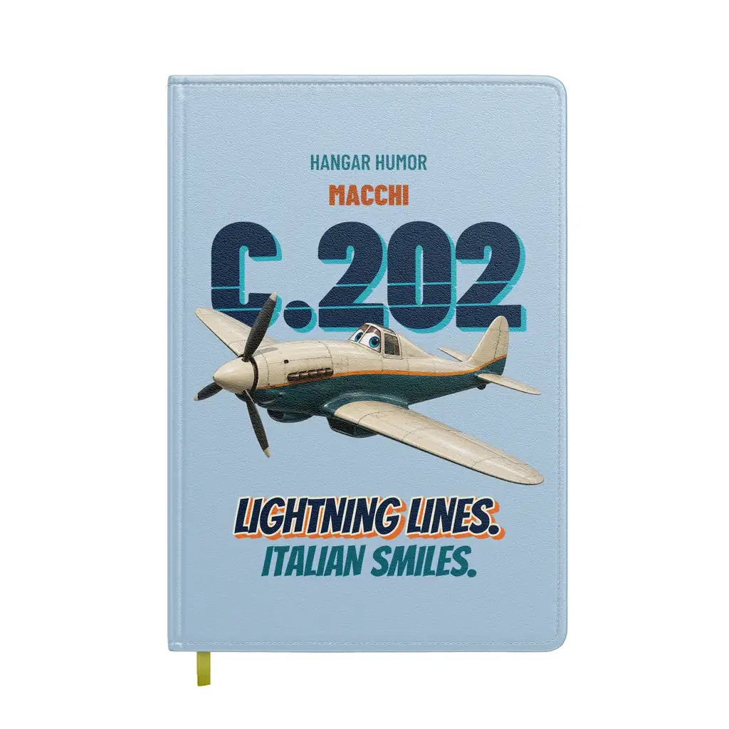 Macchi C.202 Folgore - Lightning lines. Italian smiles. design on light blue notebook