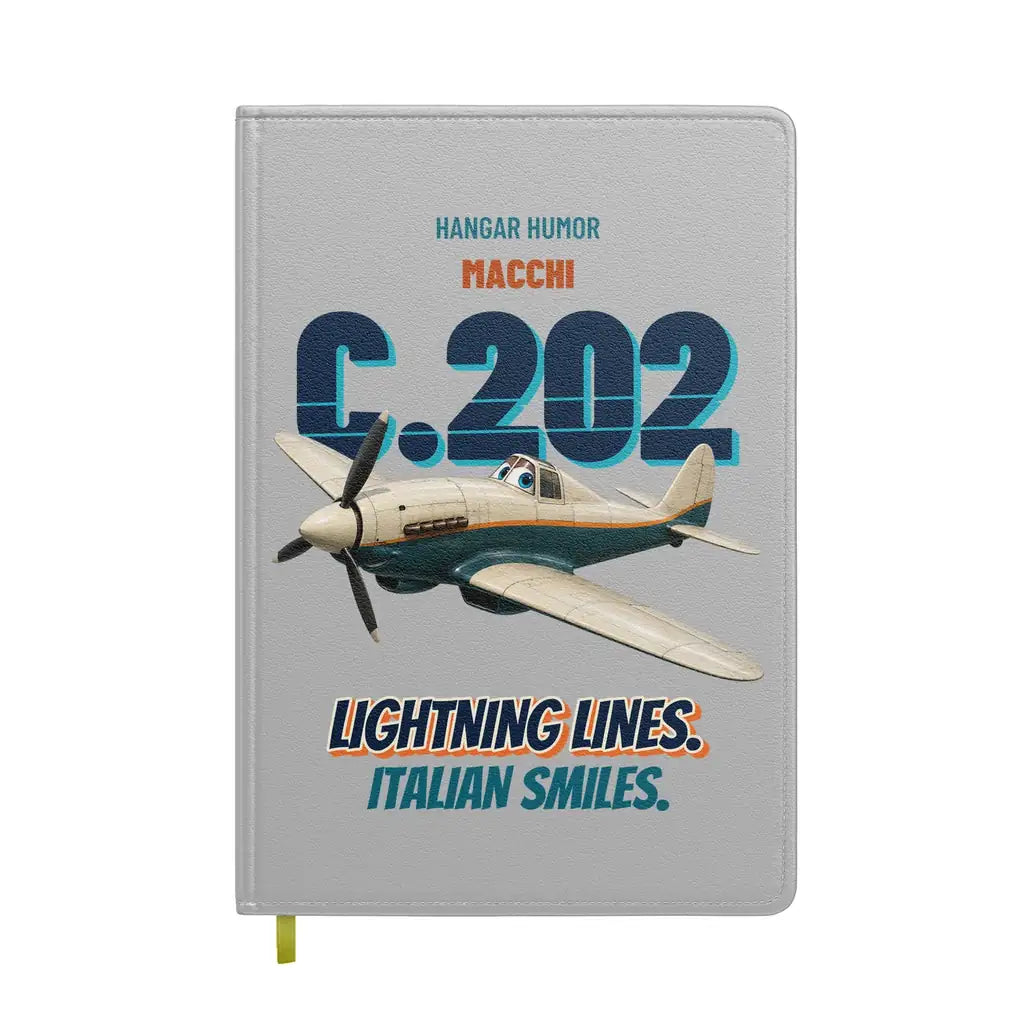 Macchi C.202 Folgore - Lightning lines. Italian smiles. design on light gray notebook