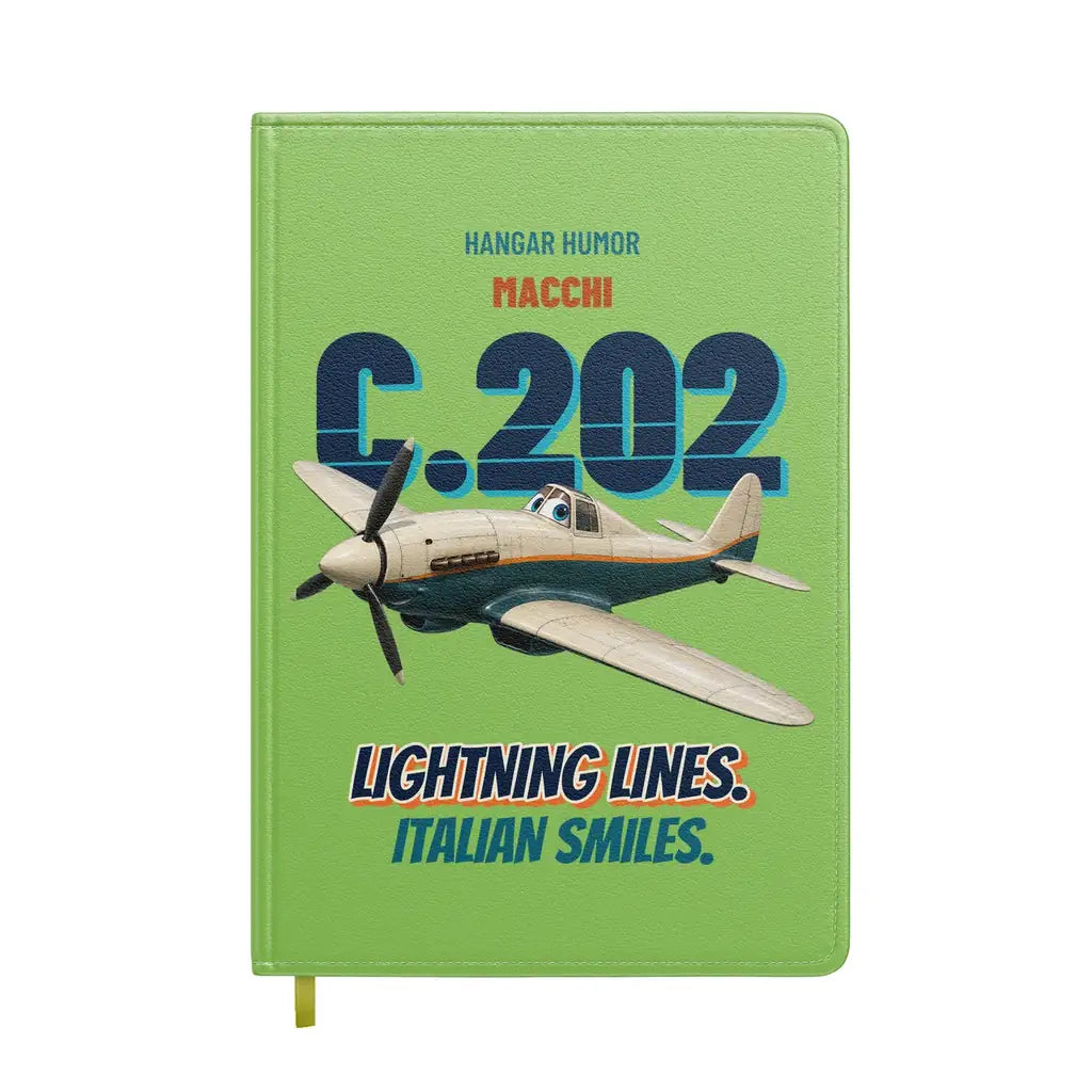 Macchi C.202 Folgore - Lightning lines. Italian smiles. design on light green notebook