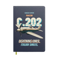 Thumbnail for Macchi C.202 Folgore - Lightning lines. Italian smiles. design on navy blue notebook