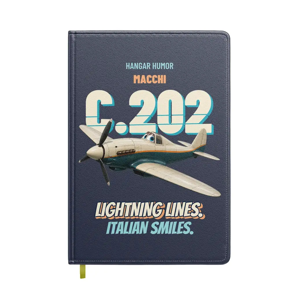 Macchi C.202 Folgore - Lightning lines. Italian smiles. design on navy blue notebook