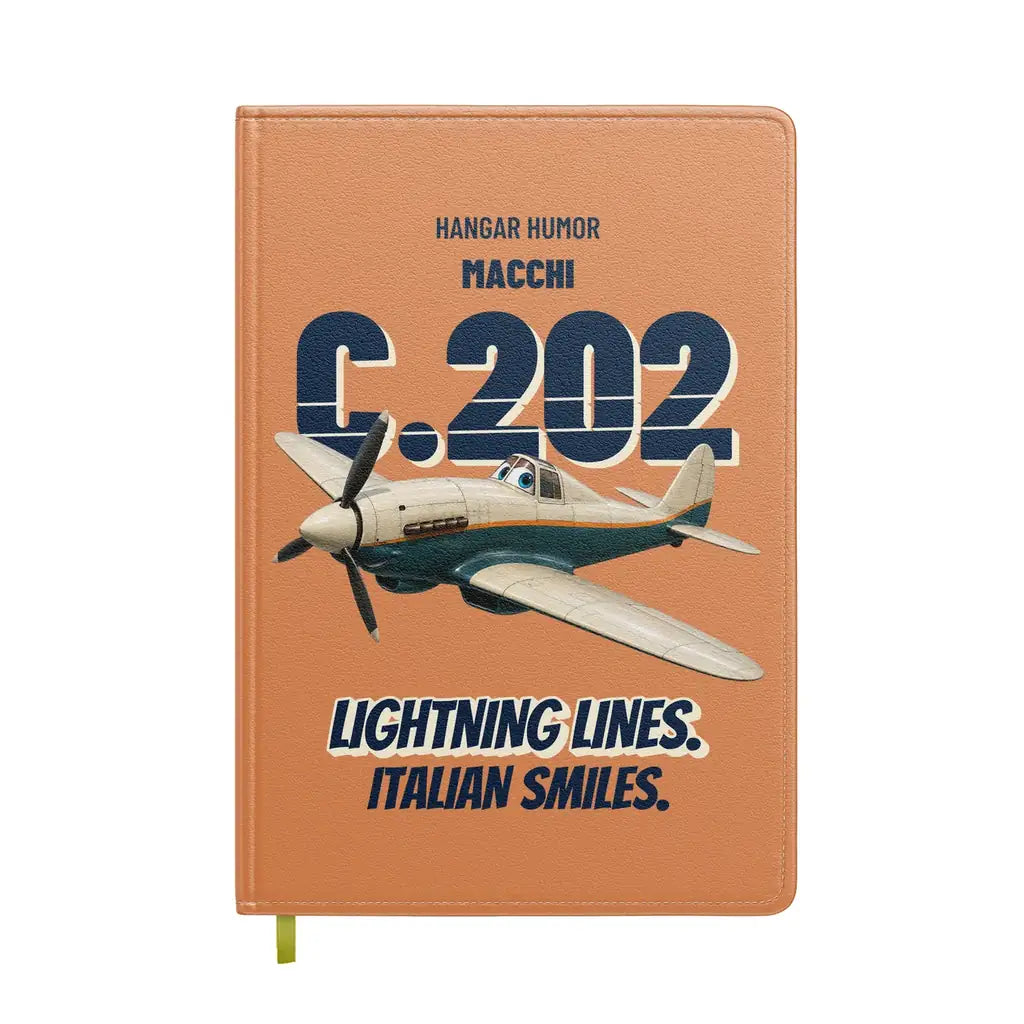 Macchi C.202 Folgore - Lightning lines. Italian smiles. design on orange notebook