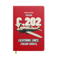 Thumbnail for Macchi C.202 Folgore - Lightning lines. Italian smiles. design on red notebook
