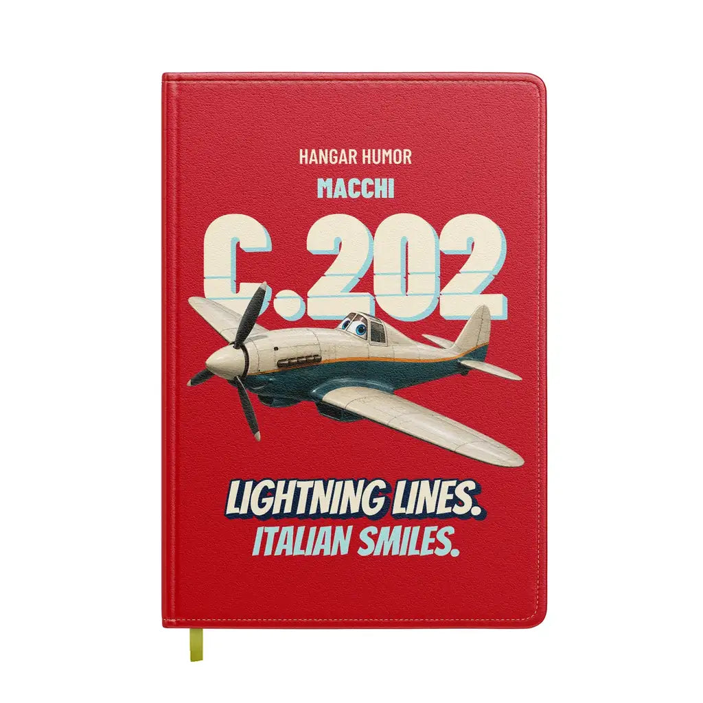Macchi C.202 Folgore - Lightning lines. Italian smiles. design on red notebook