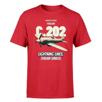 Thumbnail for Macchi C.202 Folgore - Lightning lines. Italian smiles. - Premium T-Shirt design on red premium t shirt
