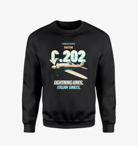 Thumbnail for Macchi C.202 Folgore - Lightning lines. Italian smiles. design on black sweatshirt