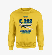 Thumbnail for Macchi C.202 Folgore - Lightning lines. Italian smiles. design on yellow sweatshirt